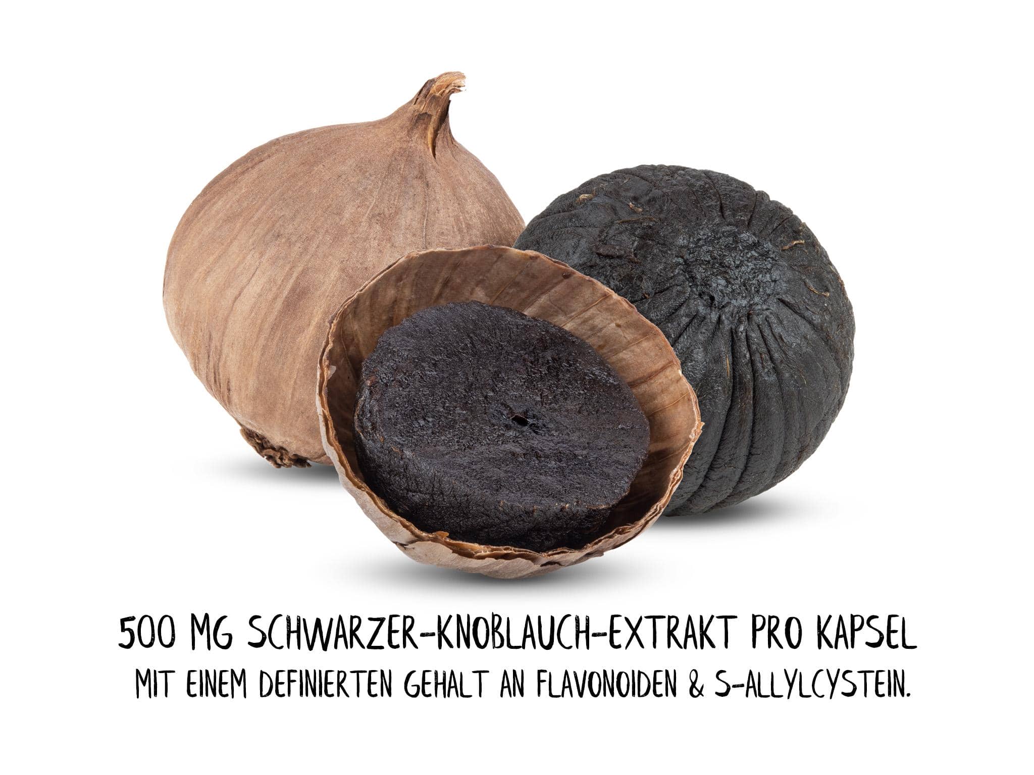 Schwarzer Knoblauch (120 Kapseln) Mit 500 mg Knoblauch Extrakt in jeder Kapsel