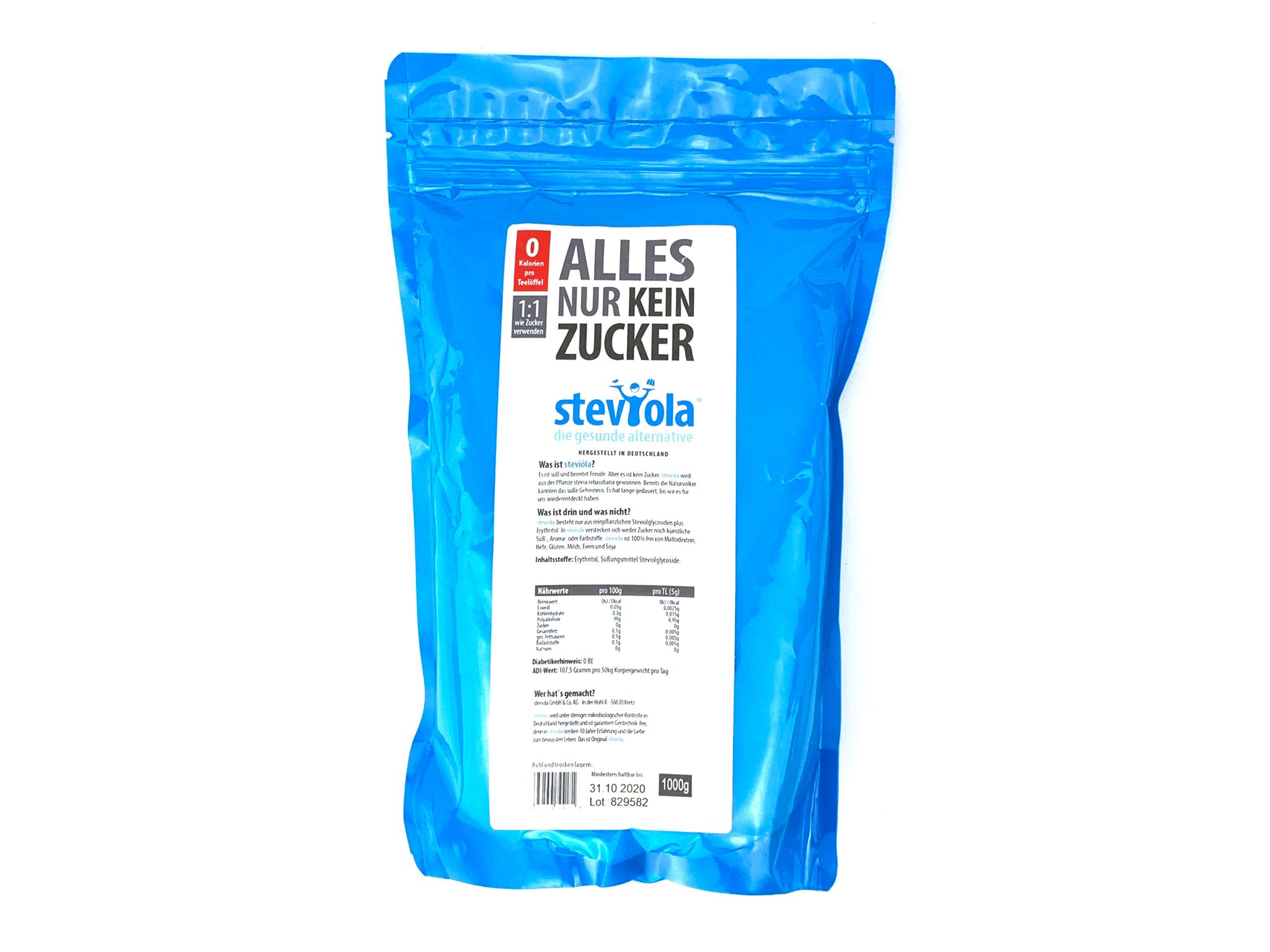 Steviola - 1000g - Stevia - Alles nur kein Zucker - Die gesunde Alternative