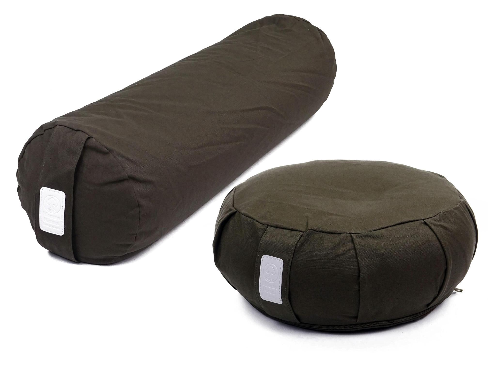 Modern Natura Yoga Set "Vulcano" mit Yogakissen + Yogabolster (Dunkelgrau)