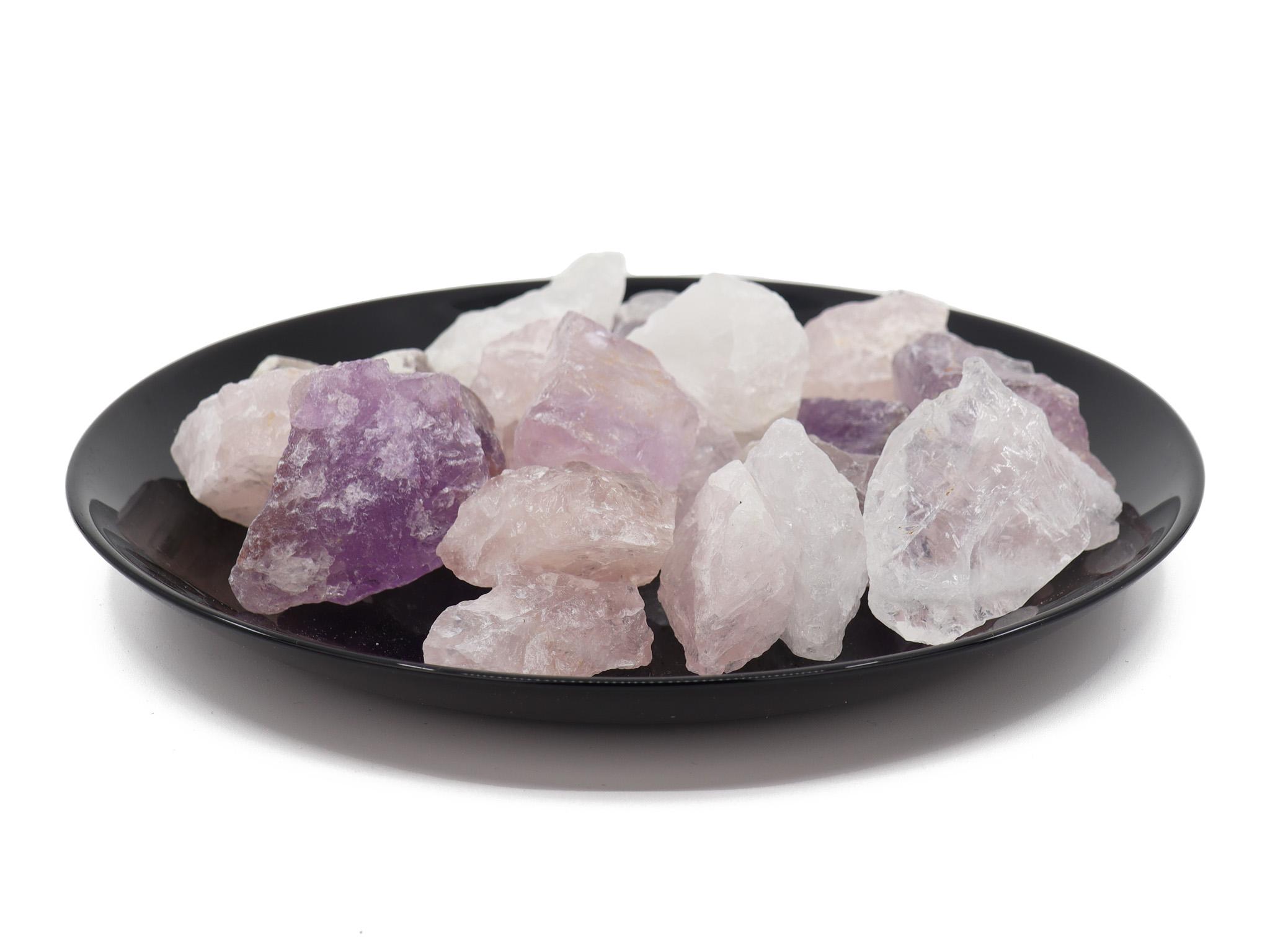 Wassersteine / Dekosteine Grundmischung mit Amethyst + Bergkristall + Rosenquarz (ca. 0,5 kg)  100% Natursteine
