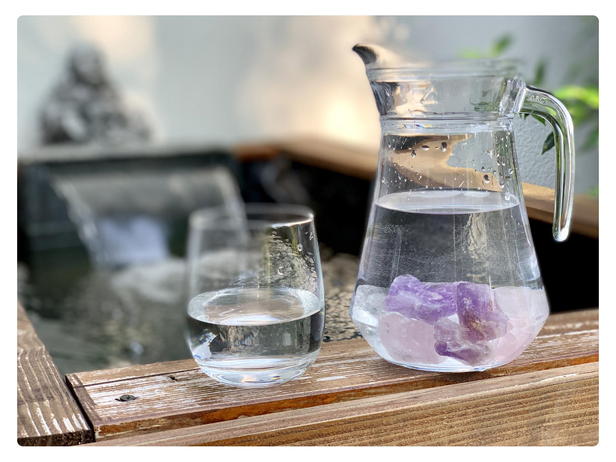 Wassersteine / Dekosteine Grundmischung mit Amethyst + Bergkristall + Rosenquarz (ca. 0,5 kg)  100% Natursteine