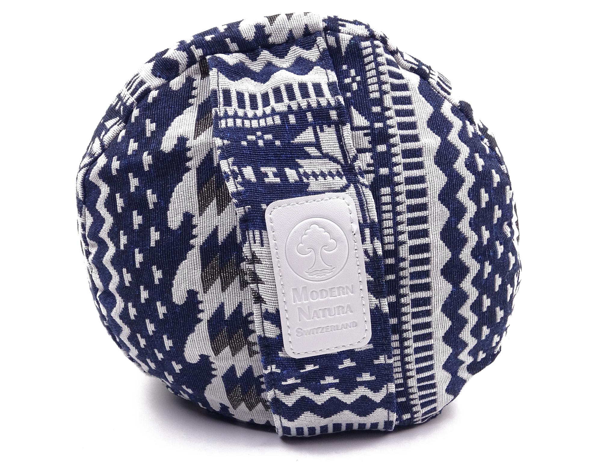 Yoga Bolster / Rolle "Blue Moon" (70 x 20 cm Gross, Rund) - Yoga Kissen / Meditationskissen (Schweizer BIO Dinkelspelz)