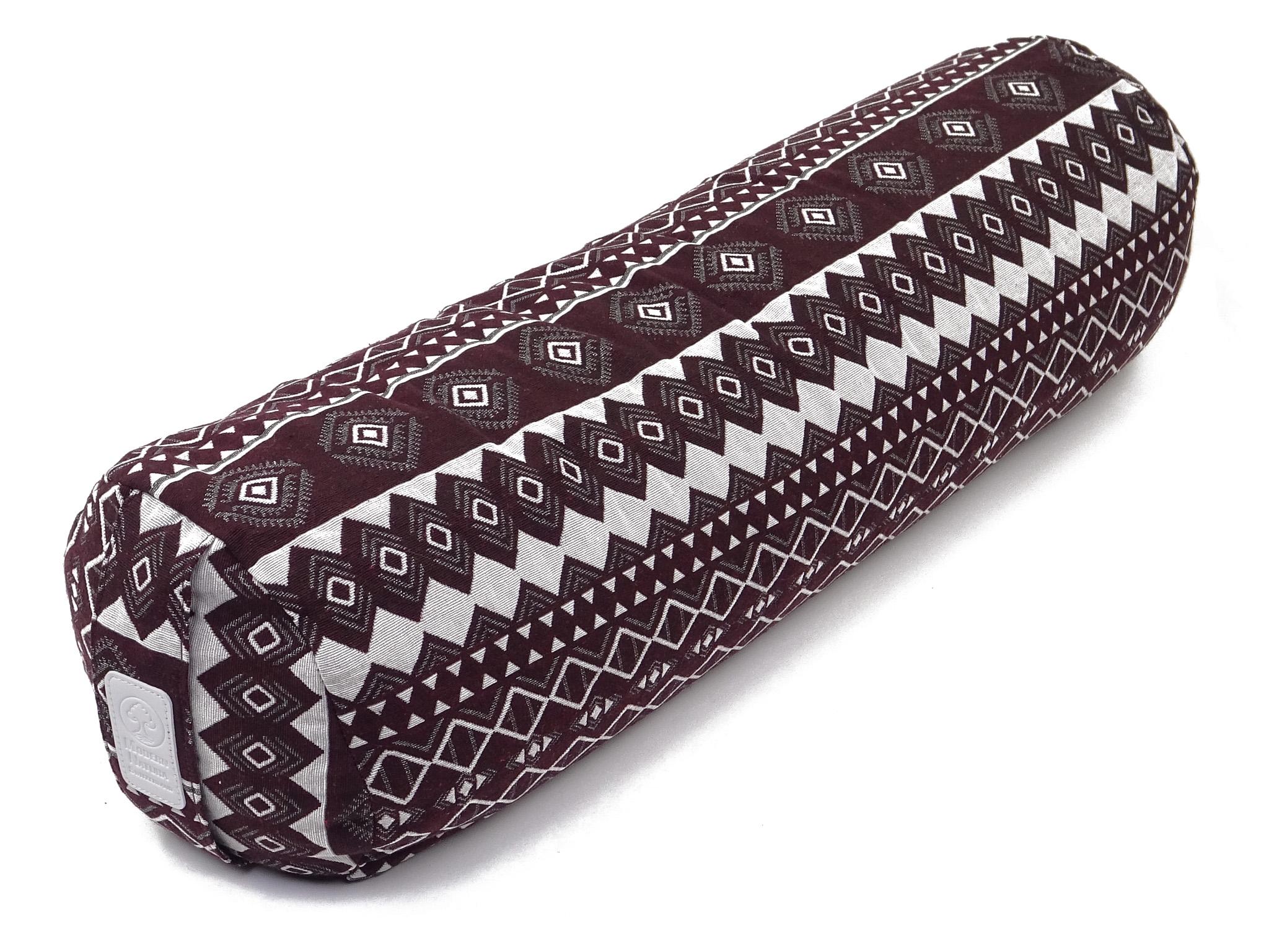 Yoga Bolster / Rolle "Egypt" (70 x 20 cm Gross, Rund) - Yoga Kissen / Meditationskissen (Schweizer BIO Dinkelspelz)