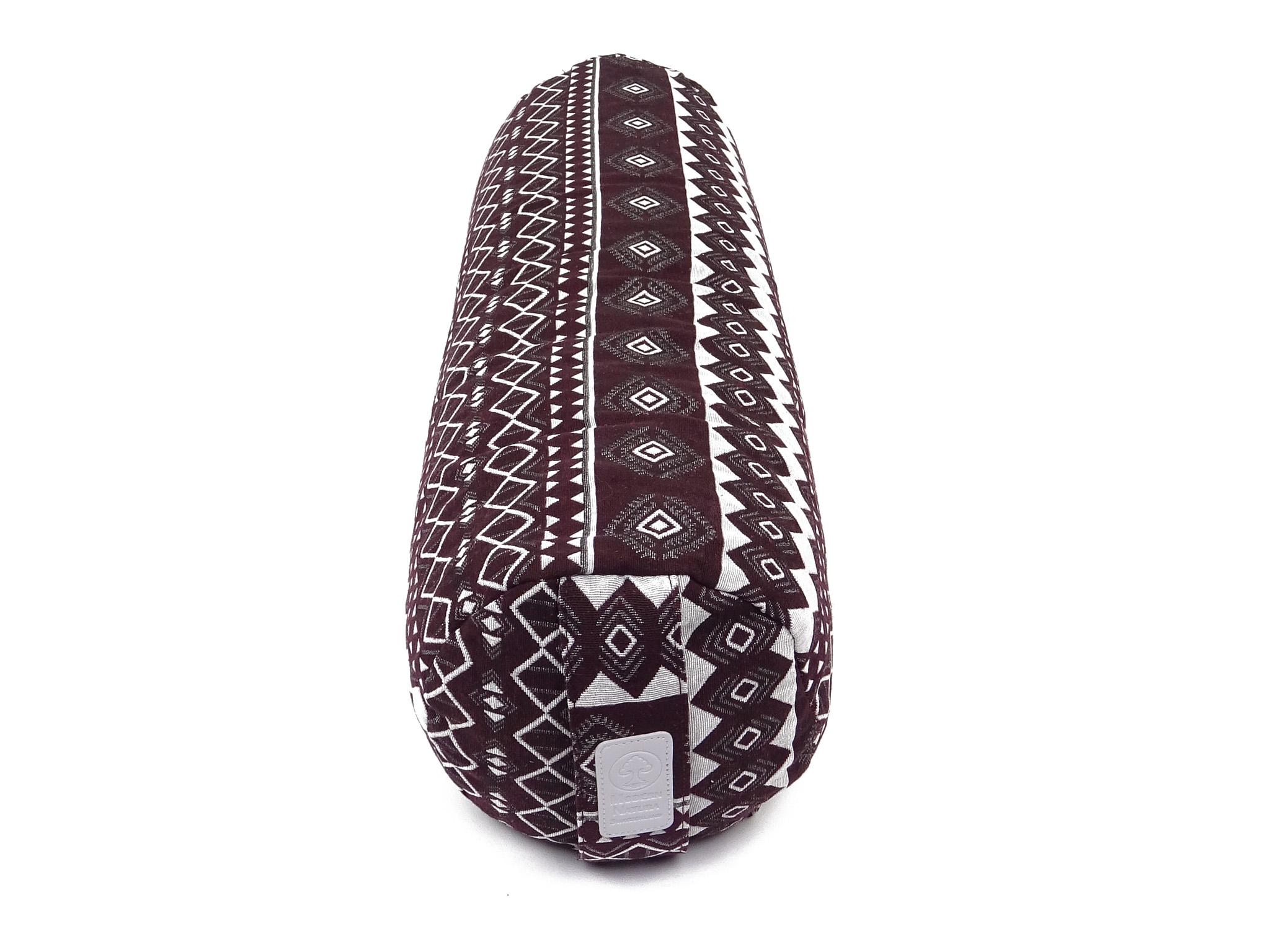 Yoga Bolster / Rolle "Egypt" (70 x 20 cm Gross, Rund) - Yoga Kissen / Meditationskissen (Schweizer BIO Dinkelspelz)