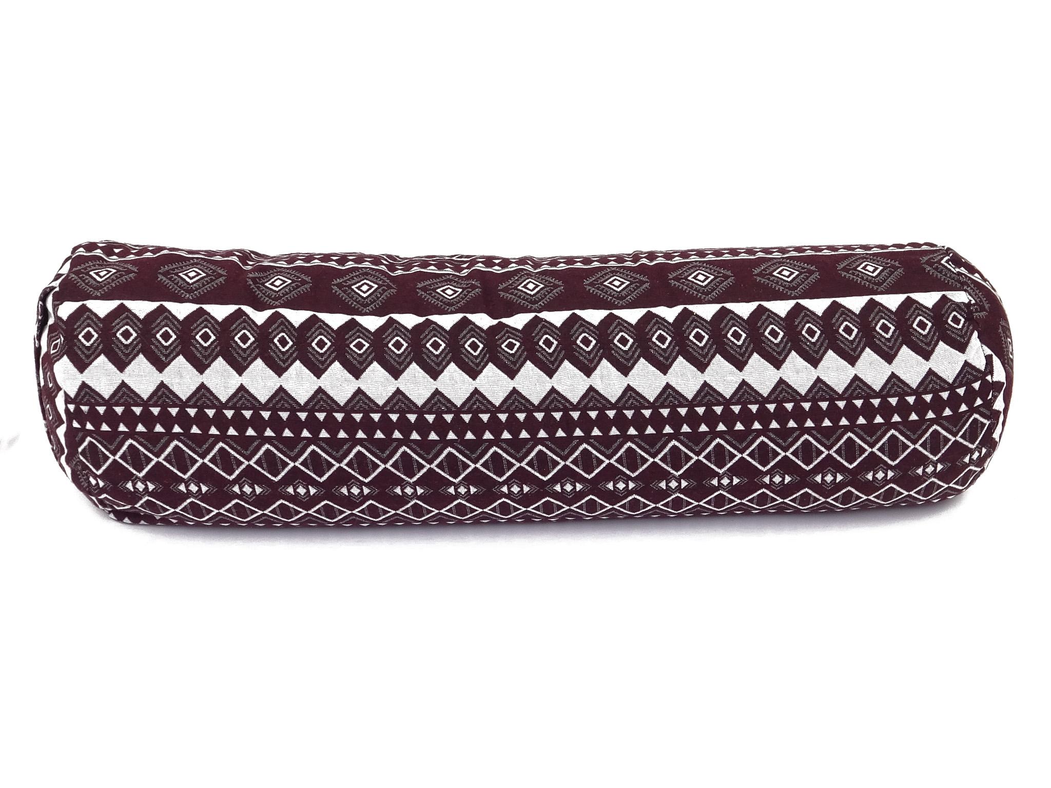 Yoga Bolster / Rolle "Egypt" (70 x 20 cm Gross, Rund) - Yoga Kissen / Meditationskissen (Schweizer BIO Dinkelspelz)