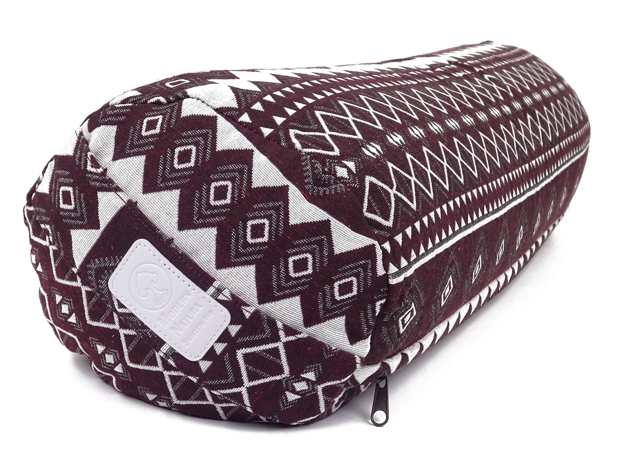 Yoga Bolster / Rolle "Egypt" (70 x 20 cm Gross, Rund) - Yoga Kissen / Meditationskissen (Schweizer BIO Dinkelspelz)
