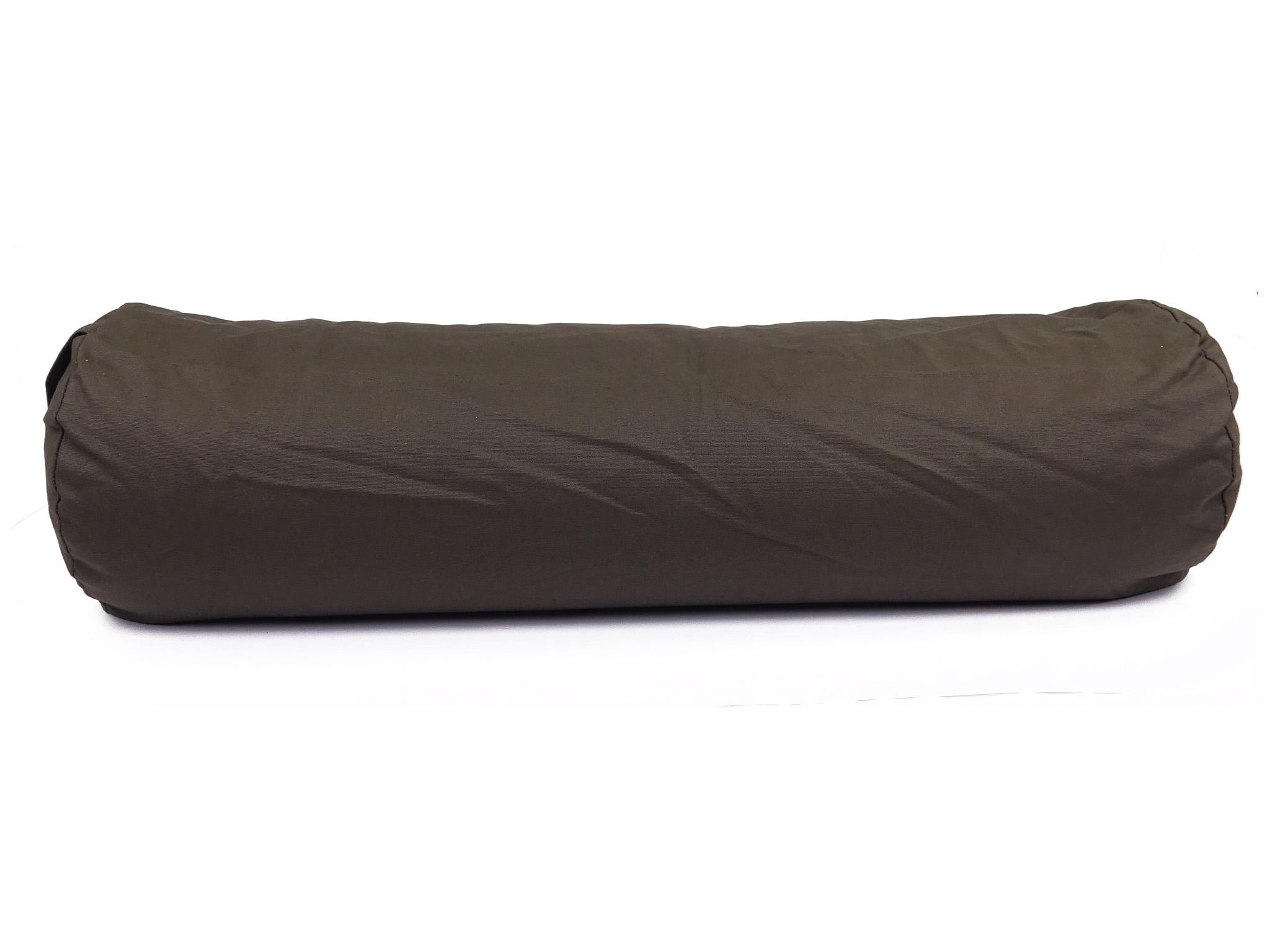 Yoga Bolster / Rolle "Vulcano" (70 x 20 cm Gross, Rund, Dunkelgrau) - Yoga Kissen / Meditationskissen (Schweizer BIO Dinkelspelz)