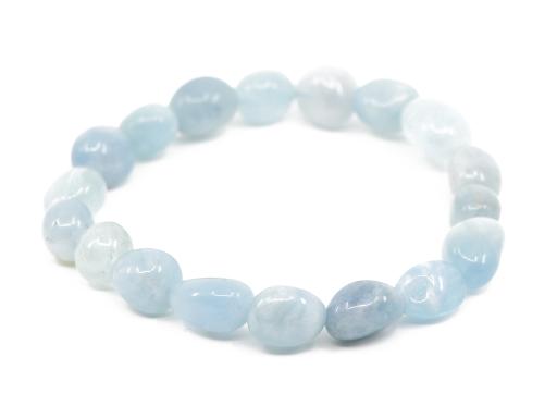Aquamarin Edelstein /Heilstein "Nugget" Armband - ca. 9-12 mm - Unisex