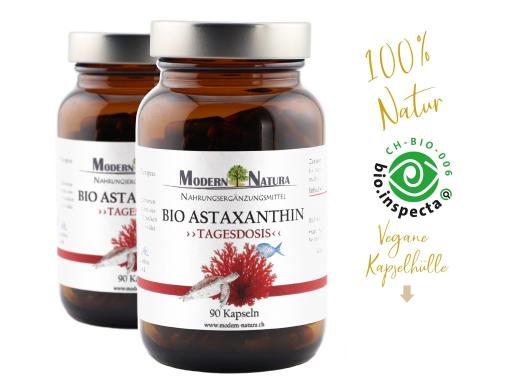 BIO Astaxanthin Kapseln - Natürliches Antioxidans aus der Mikroalge (90 Kapseln im Glas)