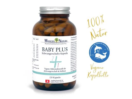 Baby Plus - Schwangerschafts Kapseln (90 Stück im Glas) Ideal für schwangere, stillende oder eine Schwangerschaft planende Frauen