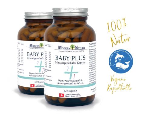 Baby Plus - Schwangerschafts Kapseln (90 Stück im Glas) Ideal für schwangere, stillende oder eine Schwangerschaft planende Frauen