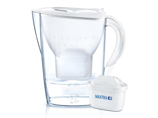 Brita Wasserfilter Marella - Weiss inkl. 1 MAXTRA Filter - Tischwasserfilter (2,4 Liter)