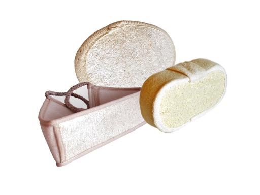 Cinnea Luffa Massage-Set mit Luffa Schwamm, Luffa Pad und Luffa Rückengurt