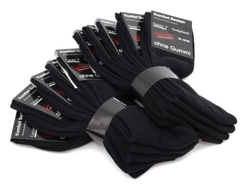 Diabetiker Komfort Socken (10 Paar) - Unisex - Schwarz -  Ohne einschneidenden Gummibund