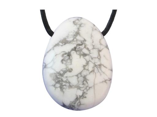 Howlite (Howlith) Edelstein / Heilstein + 1m Lederhalsband