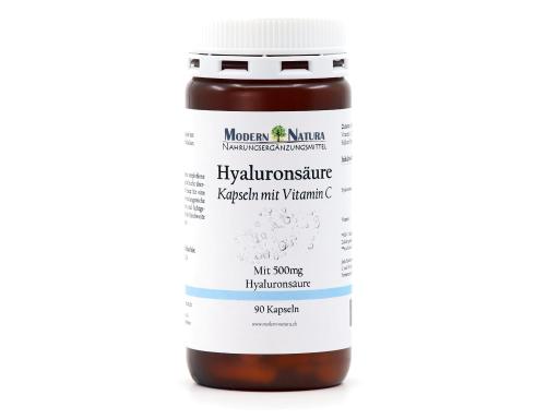 Hyaluronsäure Kapseln + Vitamin C (90 Kapseln) Mit 500mg Hyaluronsäure in jeder Kapsel