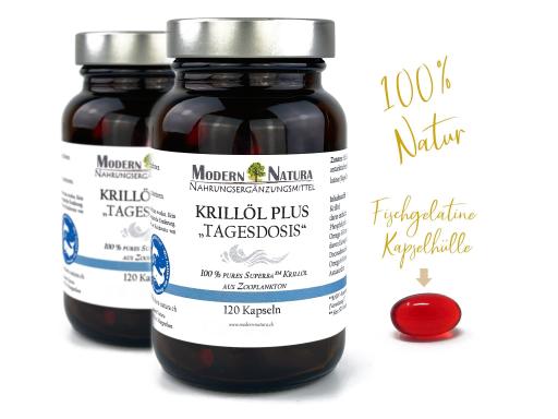 Krillöl Plus Fischöl Kapseln - Mit hochdosierten Omega 3 Fettsäuren - 120 Kapseln im Glas