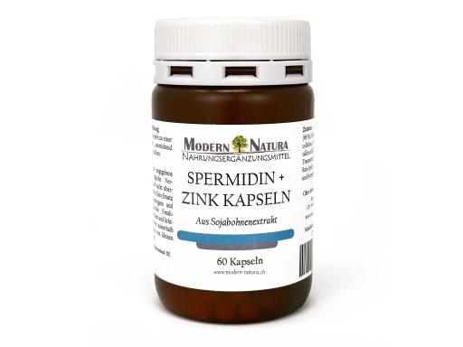 Spermidin + Zink 60 Kapseln - Aus Sojabohnenextrakt - Ausreichend für 1 Monat - Monoaminopropylputrescin