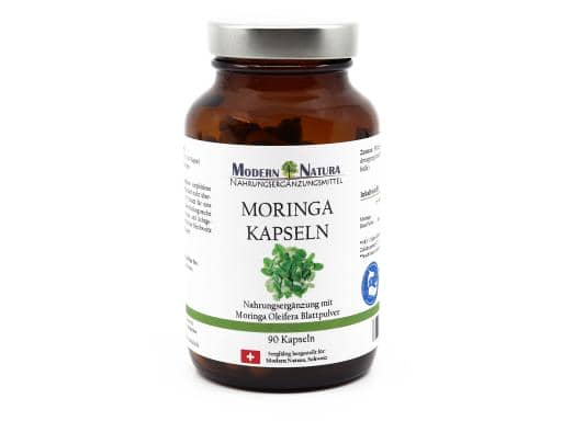 Moringa Oleifera 90 Kapseln - 500mg Moringa Blattpulver - Vegan & Glutenfrei