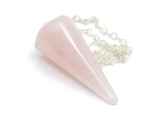 Rosenquarz Pendel mit Kette