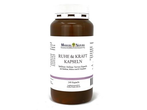 Modern Natura – Ruhe & Kraft -Melisse Baldrian-Nervenkraft (240 Kapseln)