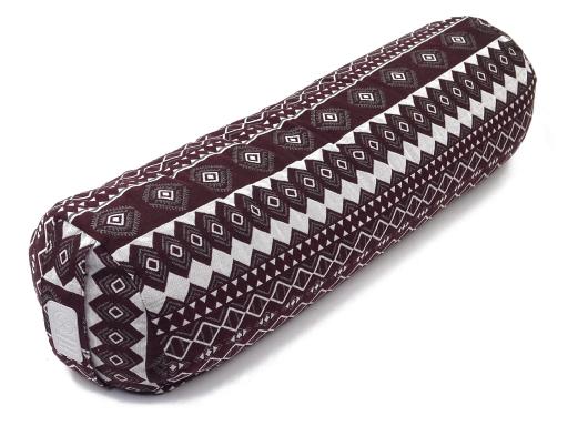 Yoga Bolster / Rolle "Egypt" (70 x 20 cm Gross, Rund) - Yoga Kissen / Meditationskissen (Schweizer BIO Dinkelspelz)