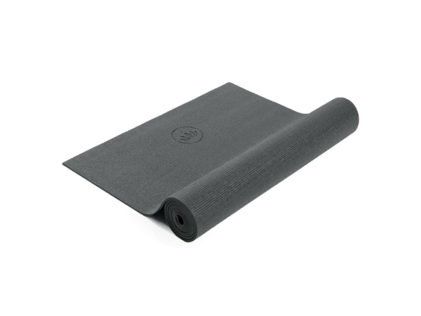 STUDIO yoga mat in anthracite as a view of the lightweight mat with waffle texture