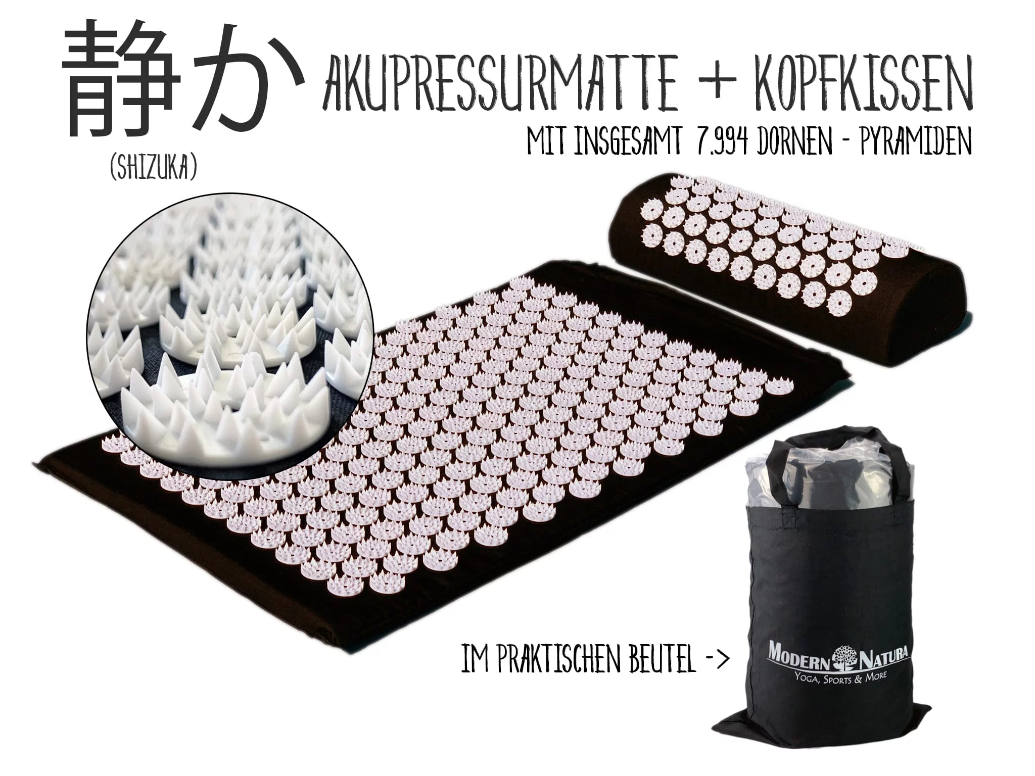 Set d'acupression Shizuka pack double avec tapis d'acupression et coussins dans une autre vue produit