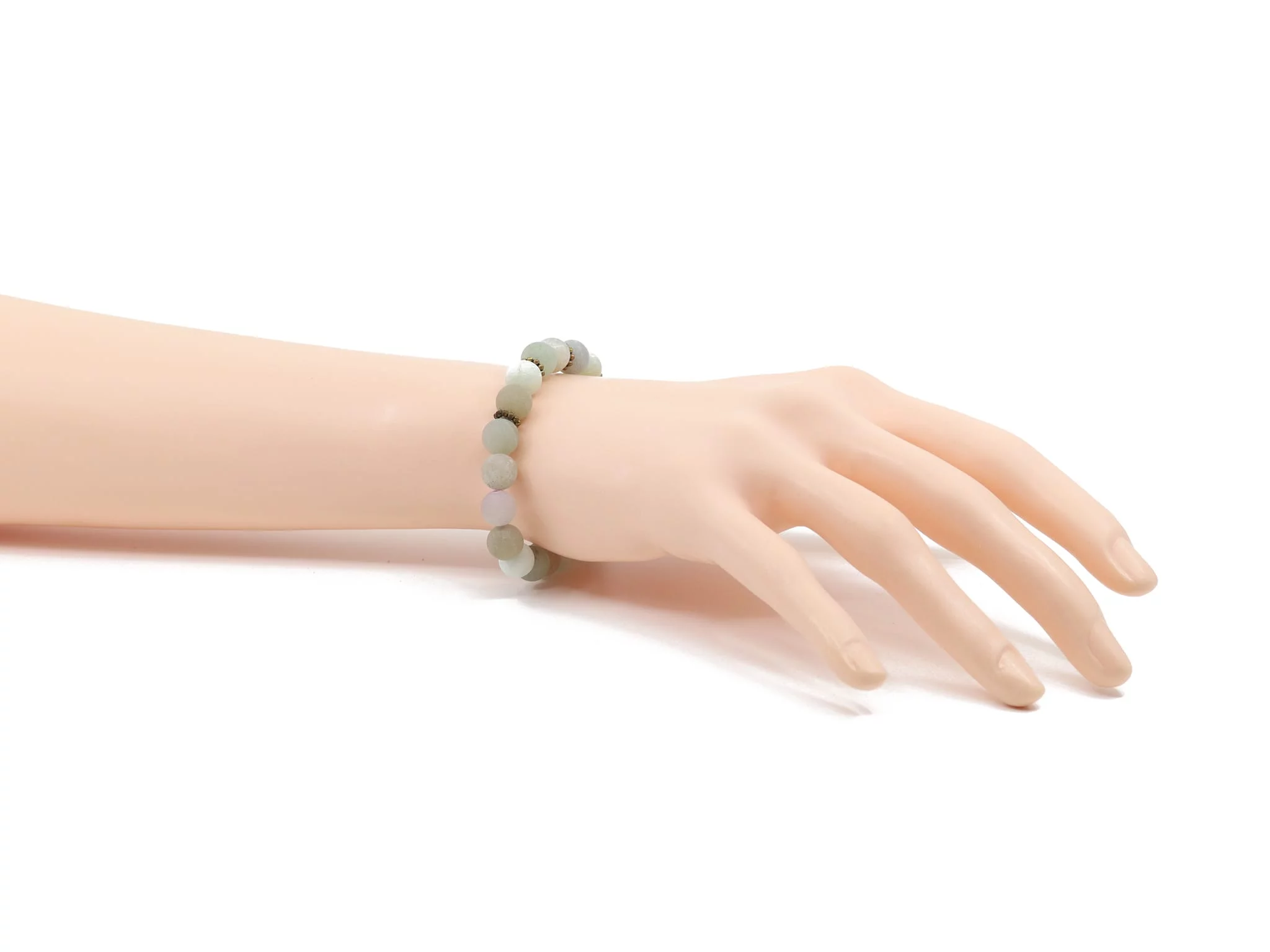 Amazonite gemstone bracelet with approx. 8 mm round-cut beads