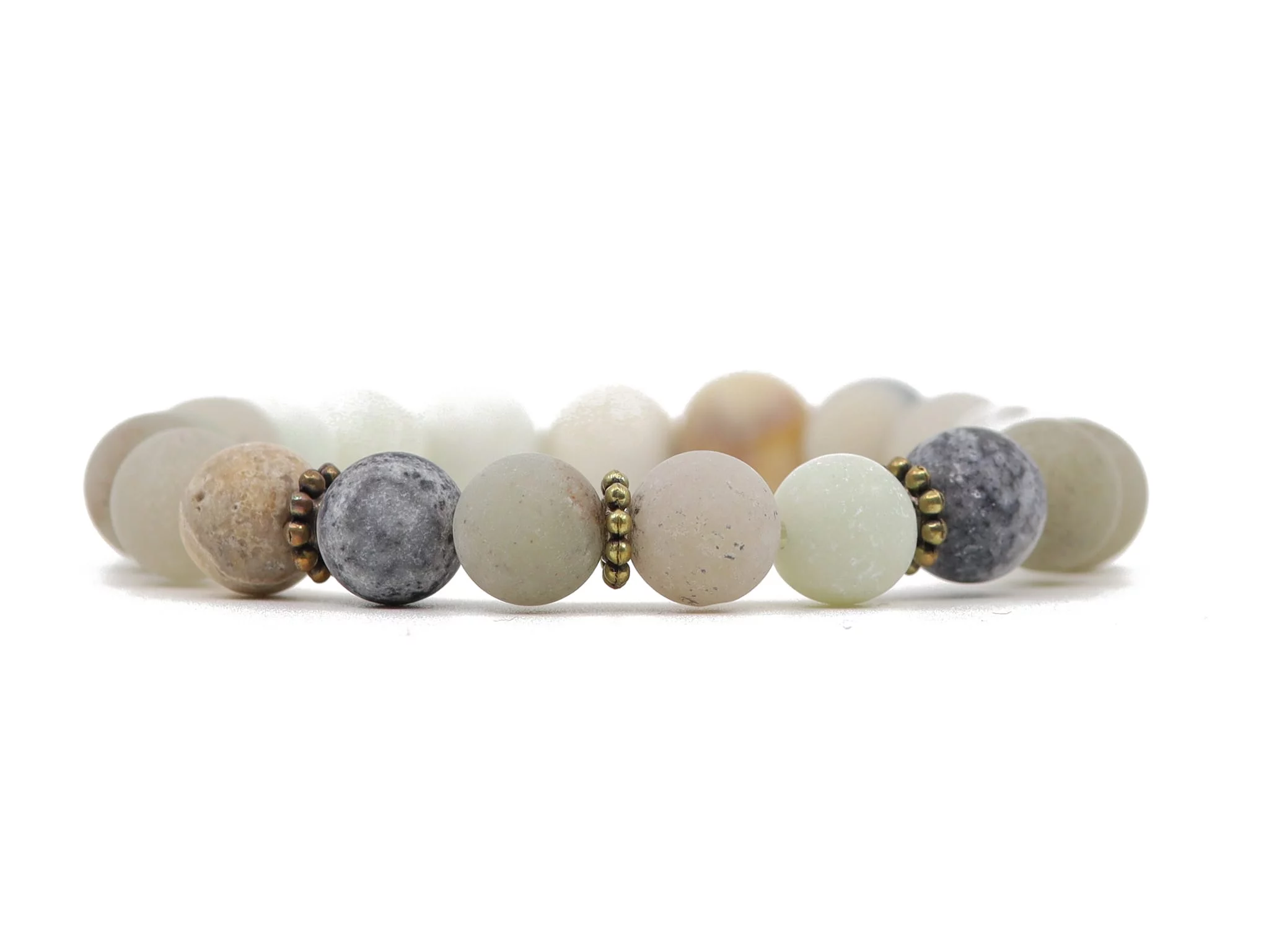 Amazonite gemstone bracelet as mala with 21 round amazonite beads