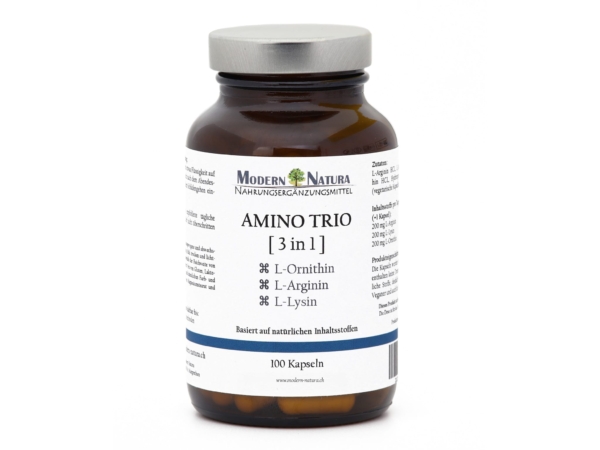 Gélules Amino Trio avec L-arginine, L-lysine et L-ornithine en vue détaillée