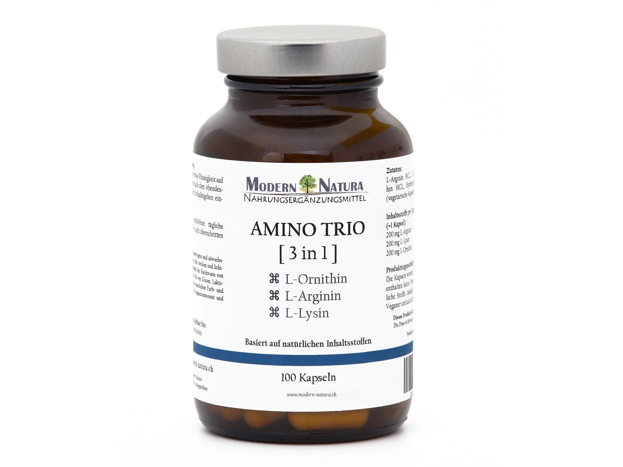 Capsule Amino Trio con L-Arginina, L-Lisina e L-Ornitina in vista dettagliata