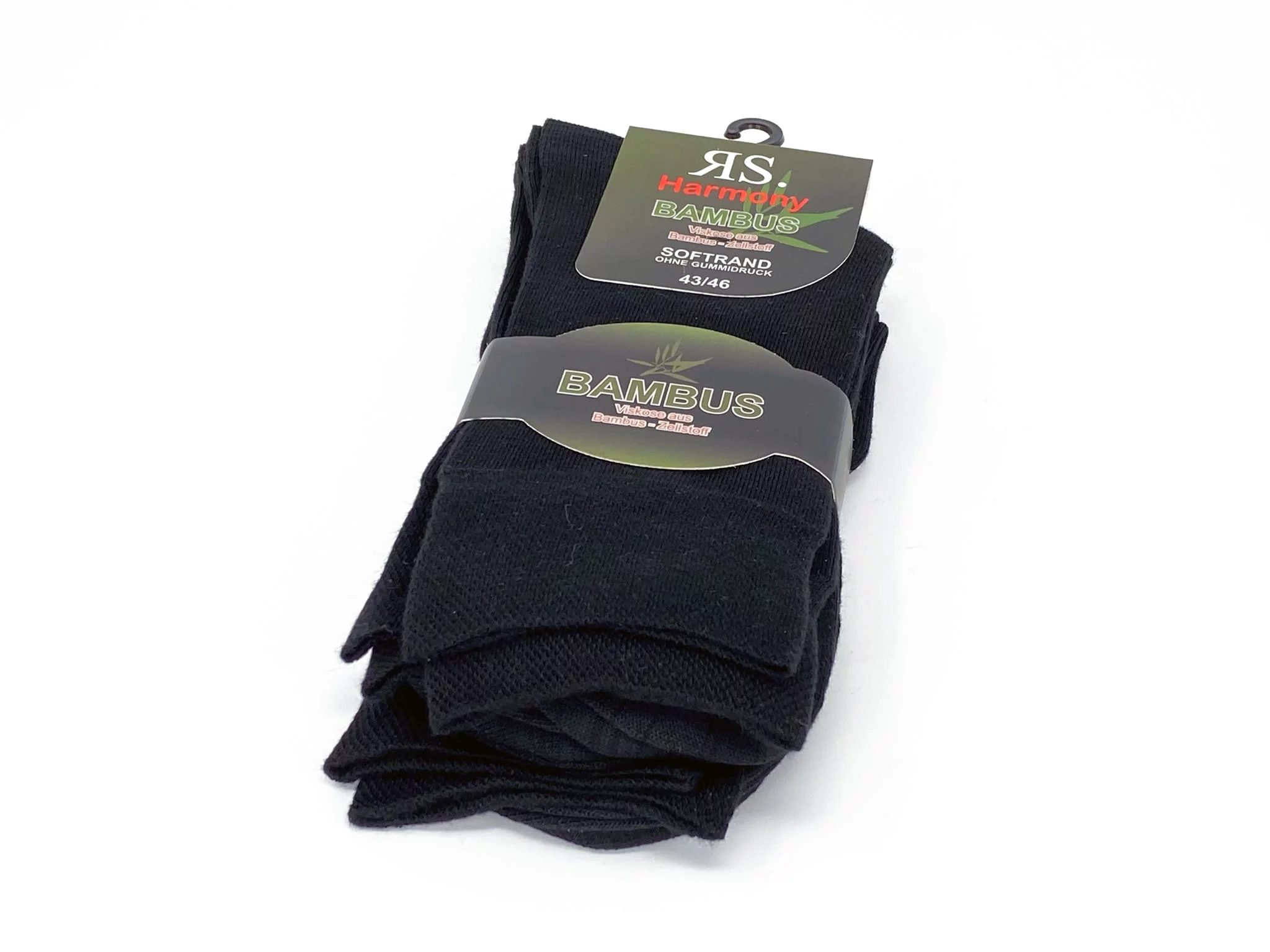 Schwarze Bambus Komfort Socken als Unisex-Set mit neun Paar