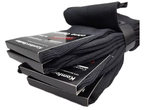 Baumwoll Komfort Socken in Schwarz als gebündeltes 10-Paar-Set ohne einschneidenden Bund