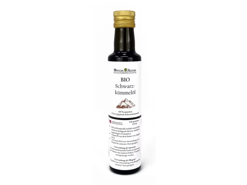 Organic Egyptian Black Cumin Seed Oil, 250 ml, cold-pressed and filtered in the main product view