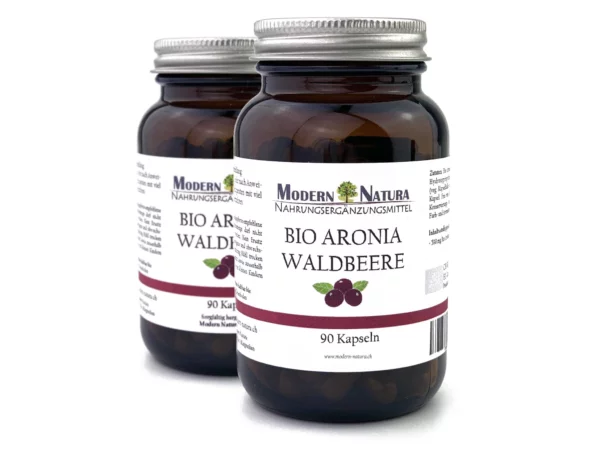 Bio Aronia Waldbeere Kapseln im Doppelpack mit veganer und glutenfreier Rezeptur