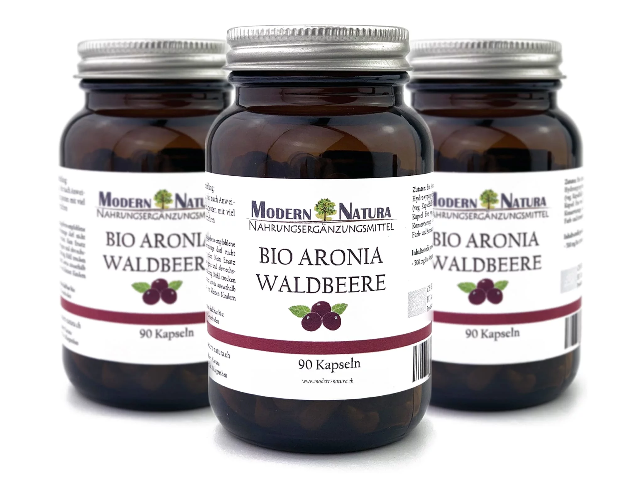 Bio Aronia Kapseln mit 500 mg Aroniabeerenpulver pro vegetarischer Kapsel