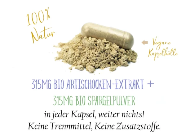 Bio Artischocken Spargel Kapseln als Doppelpack mit zwei Gläsern laut Dateibezeichnung