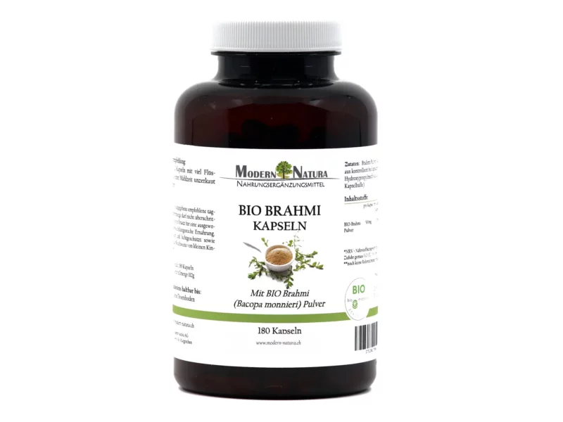 ORGANIC Brahmi Bacopa monnieri capsules in single view of product packaging