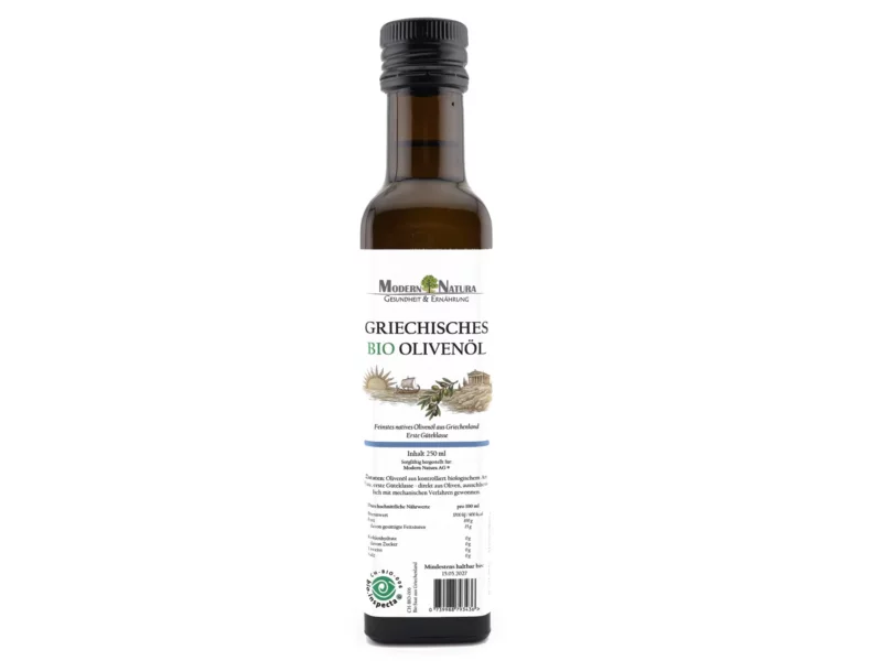 BIO Griechisches Olivenöl in 250-ml-Flasche, Produktansicht der ersten Güteklasse