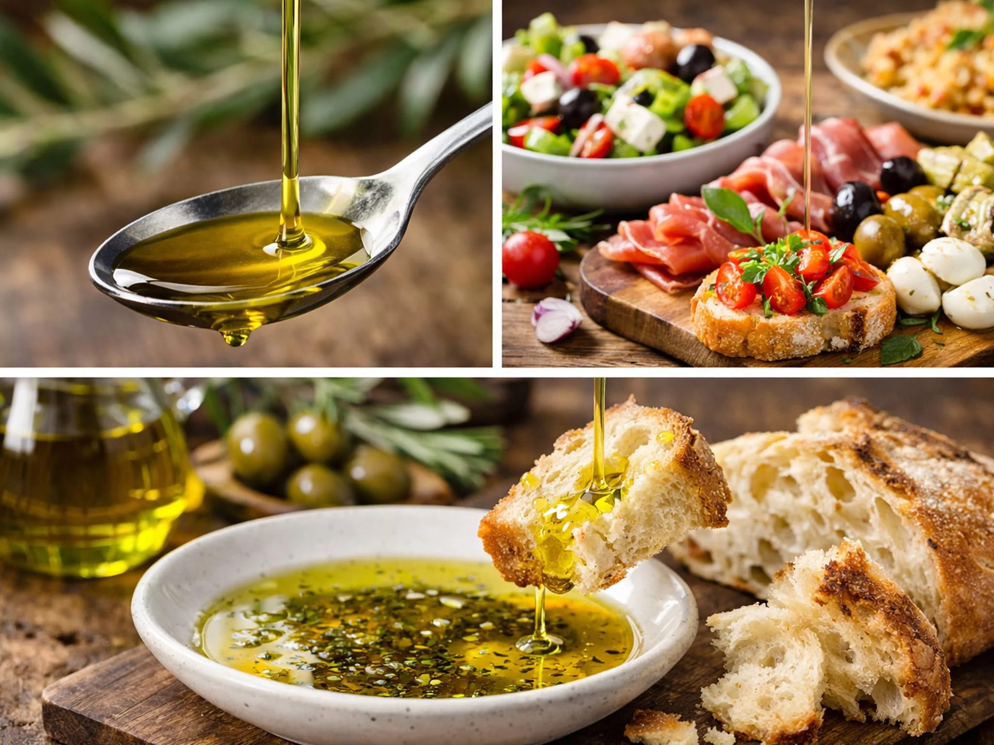 BIO Griechisches Olivenöl aus dem Peloponnes in mediterraner Küchenanwendung