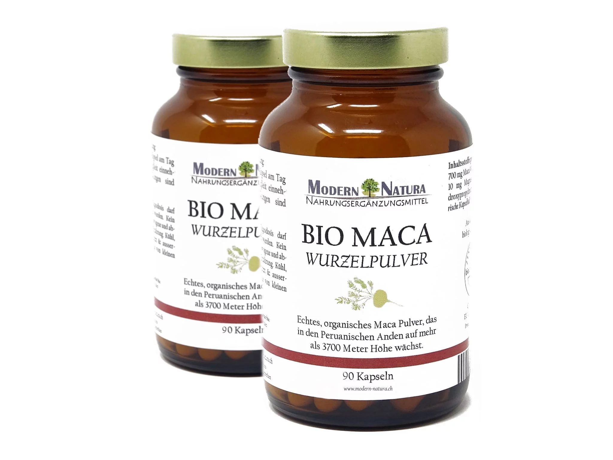 Organic maca capsules double pack as an additional product view with vegan formula