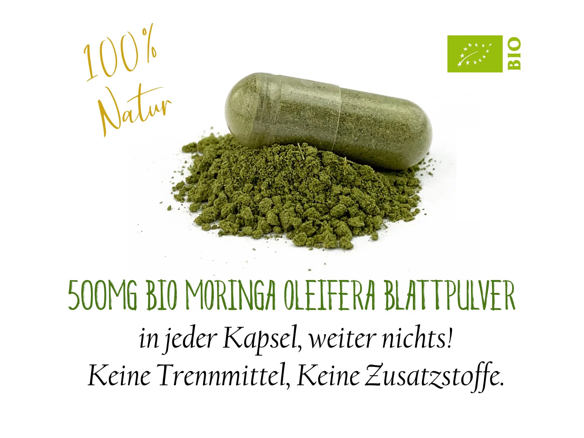 Bio Moringa Oleifera Kapseln, Detailansicht gemäss Dateibezeichnung
