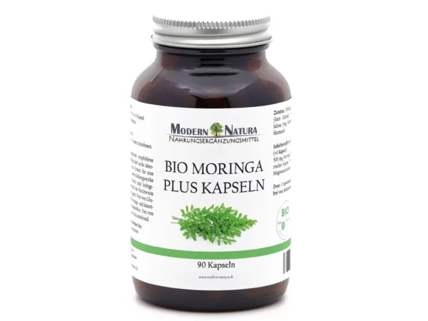 Bio Moringa Oleifera Kapseln im Einzelglas, weitere Produktansicht