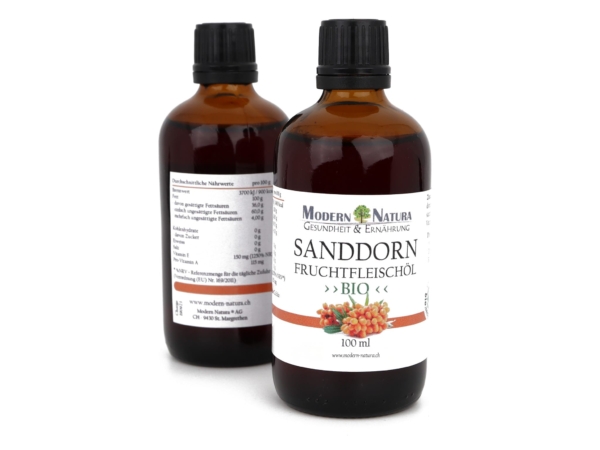 Huile d'argousier bio issue de la pulpe d'argousier dans une vue produit supplémentaire