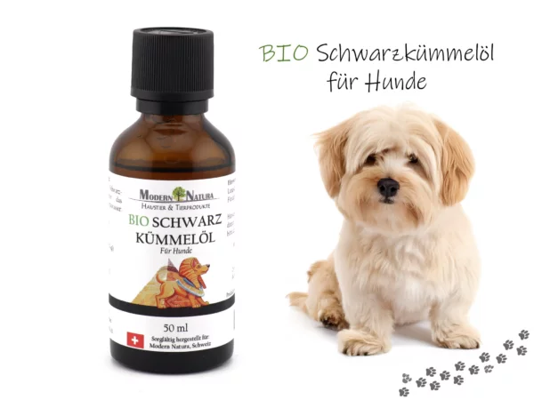 Bio Schwarzkümmelöl für Hunde in einer weiteren Ansicht des 50-ml-Produkts