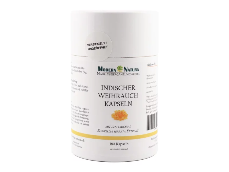 Indian Frankincense Capsules, main view of the package with 180 vegan capsules
