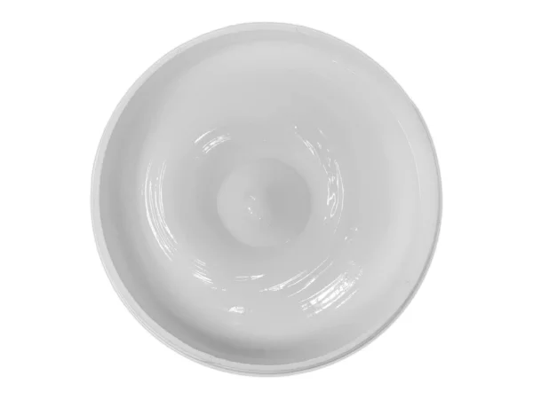 Kokosöl Creme als Detailansicht der glatten weissen Cremeoberfläche in der geöffneten Dose