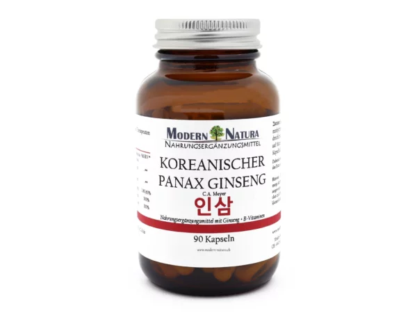 Panax Ginseng Kapseln im Glas in zusätzlicher Produktansicht