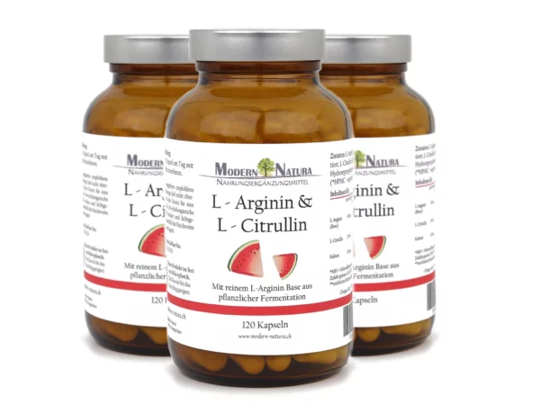 L-Arginin und L-Citrullin Kapseln Dreierpack in zusätzlicher Produktansicht